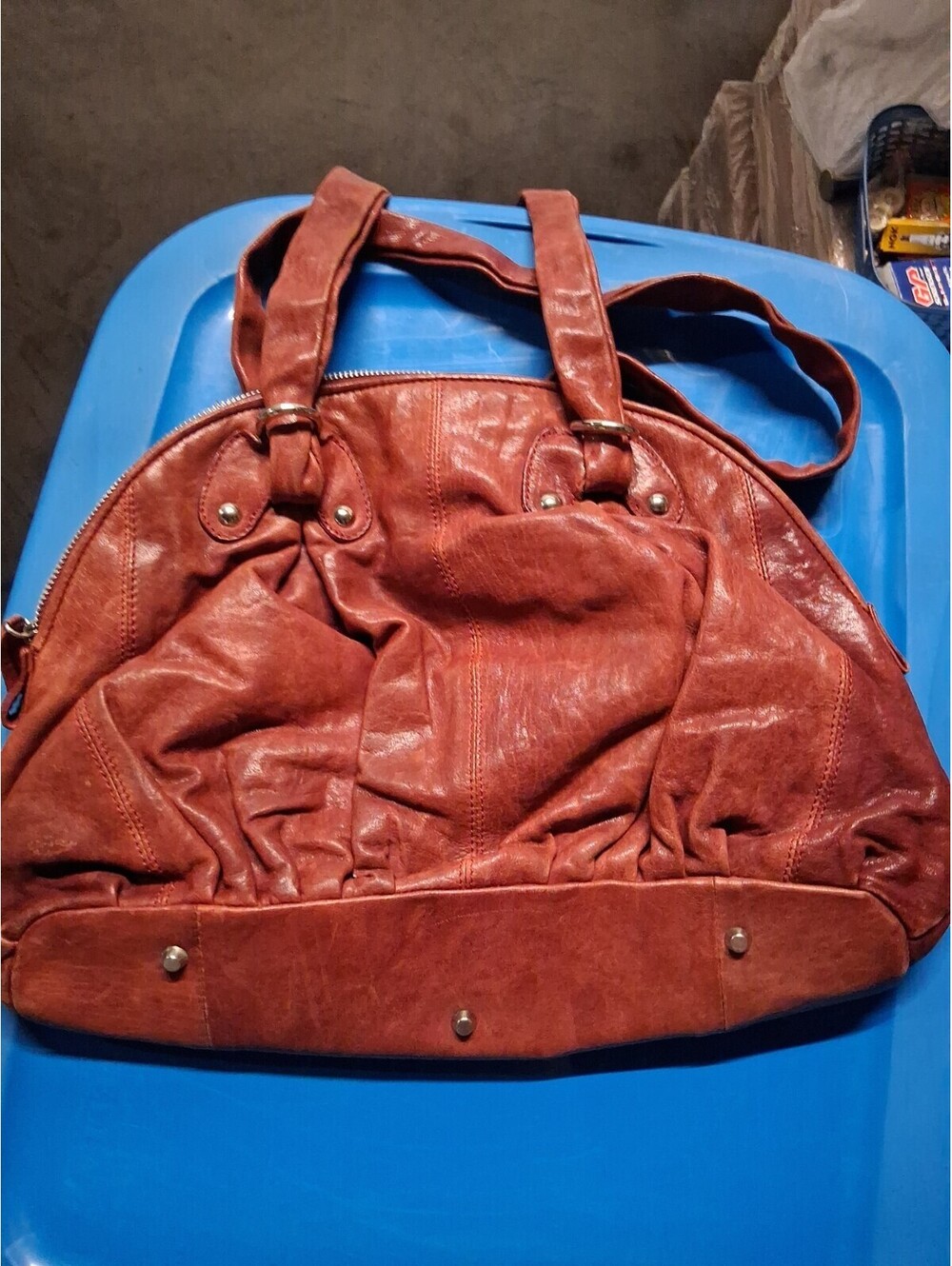 Vintage Paolo Masi Dark Orange Leather Purse Made In Italy